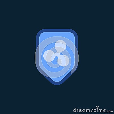 Ripple cryptocurrency electronic cash symbol vector Vector Illustration