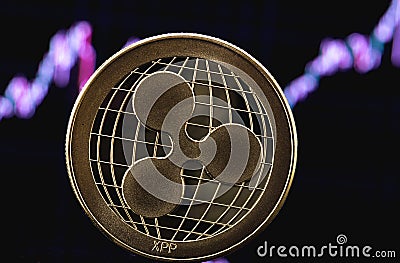 Ripple cryptocurrency Editorial Stock Photo