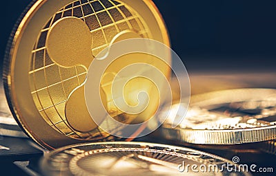 Ripple Cryptocurrency Symbolic Coin Close Up Editorial Stock Photo