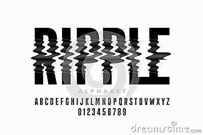 Ripple effect font Vector Illustration