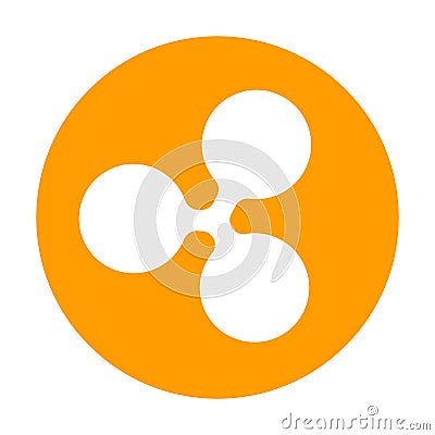 Ripple icon for internet money. Crypto currency symbol. Blockchain based secure cryptocurrency. Vector Vector Illustration