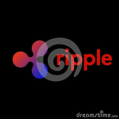 Ripple (XRP) cryptocurrency coins in gradient colour Editorial Stock Photo