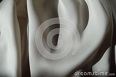 Rippled thin shiny grey chiffon fabric Stock Photo