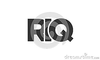 RIQ logo design template with strong and modern bold text. Initial based vector logotype featuring simple and minimal typography. Vector Illustration