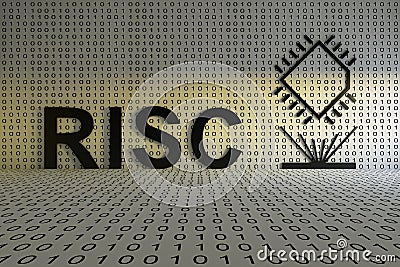 RISC concept text sunlight 3D Cartoon Illustration