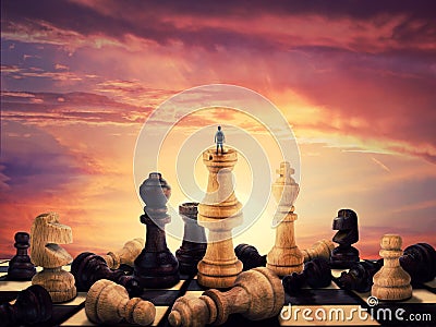 The rise of a chess player Stock Photo