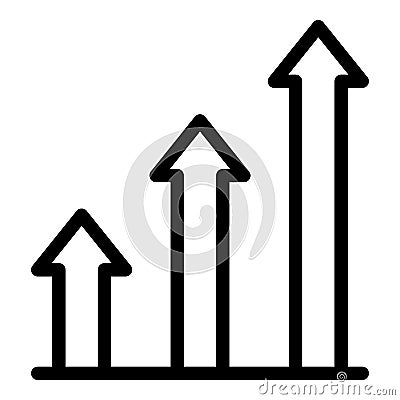 Rise customer graph icon outline vector. Satisfaction level Vector Illustration