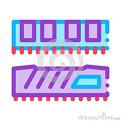 riser memory cards color icon vector illustration Cartoon Illustration