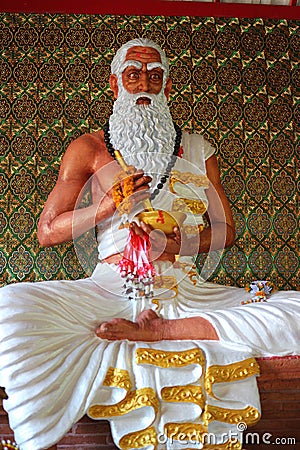 The Rishi statue is the author of the Vedas or who saw the Rishi as a priest. Stock Photo