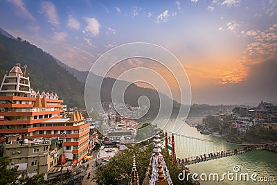 Rishikesh, yoga city India, Gange River valley, Ganga, Uttarakhand Stock Photo