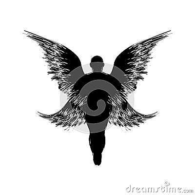 Rising angel silhouette Vector Illustration