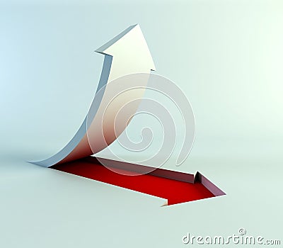 Rising arrow Stock Photo