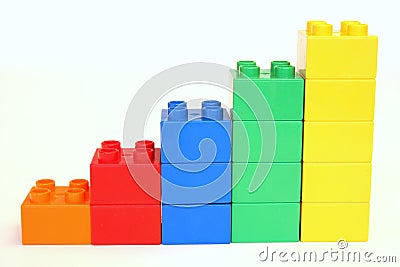 Rising building blocks Stock Photo