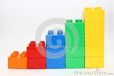Rising building blocks Stock Photo