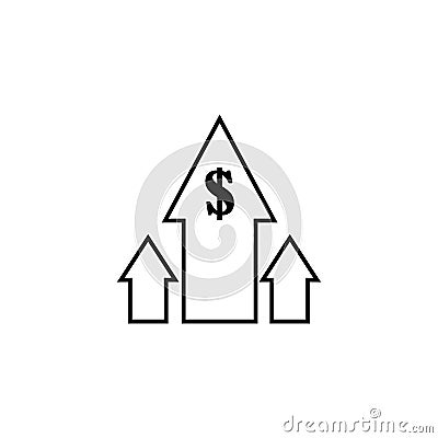 Rising business profit vector icon Vector Illustration