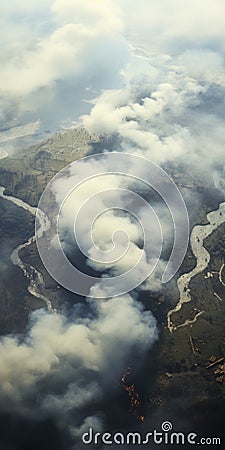 Rising Clouds: Aerial View Of Environmental Activism Stock Photo