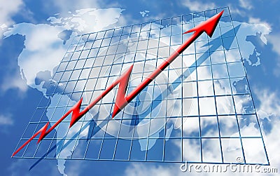 Rising global profits Stock Photo