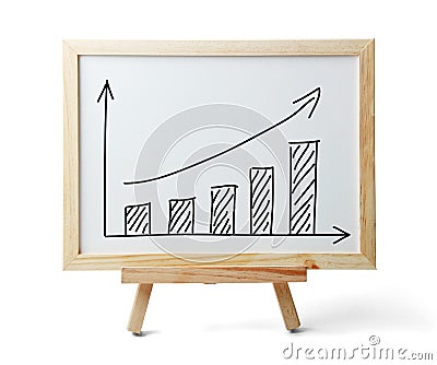 Rising Graph On Whiteboard Stock Photo