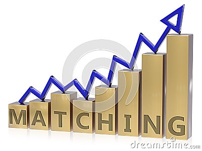 Rising matching graph Stock Photo