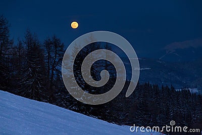 Rising moon Stock Photo