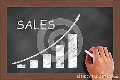 Rising sales graph Stock Photo