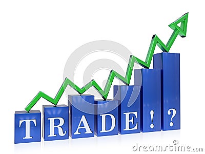 Rising trade graph Stock Photo