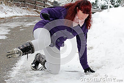 Risk of accidents in winter Stock Photo