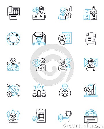 Risk assessment linear icons set. Probability, Security, Hazard, Vulnerability, Threat, Danger, Exposure line vector and Vector Illustration