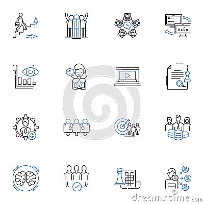 Risk assessment line icons collection. Risk, Assessment, Analysis, Evaluation, Mitigation, Probability, Consequence Vector Illustration