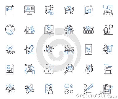 Risk assessment line icons collection. Risk, Probability, Vulnerability, Hazard, Evaluation, Uncertainty, Mitigation Vector Illustration