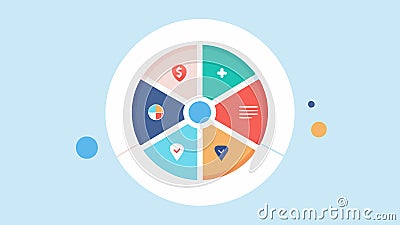Risk Assessment A pie chart segmented into various health risk levels with an AI interface displaying recommendations Vector Illustration