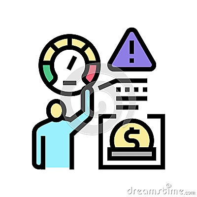 risk assessment startup color icon vector illustration Cartoon Illustration