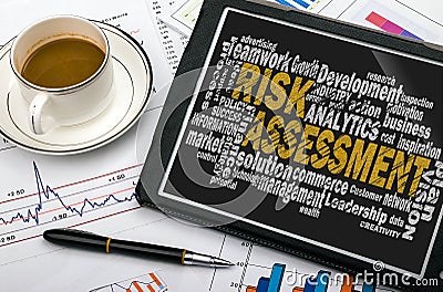 Risk assessment word cloud Stock Photo