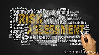 Risk assessment word cloud Stock Photo