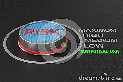 Risk button on dark background. 3D illustration Cartoon Illustration