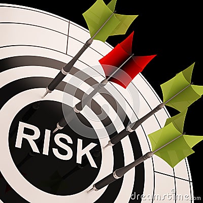 Risk On Dartboard Shows Risky Business Stock Photo