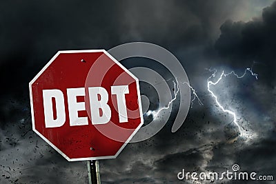 Risk of debt Stock Photo