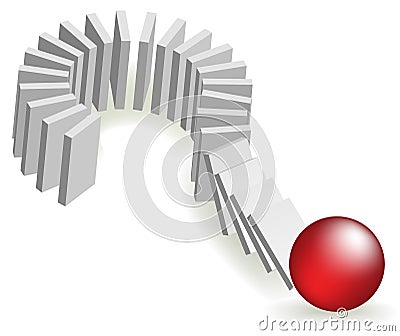 The risk of domino effect Stock Photo