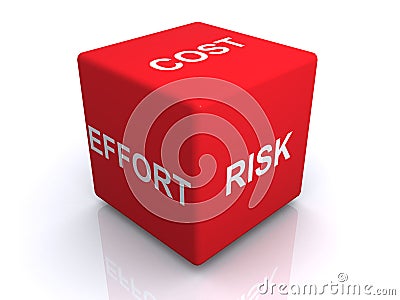 Risk effort and cost Stock Photo