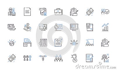 Risk examination line icons collection. Vulnerability, Mitigation, Assessment, Probability, Hazard, Security, Exposure Vector Illustration
