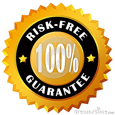 Risk free guarantee label Stock Photo