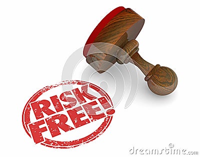Risk Free Stamp Safe Secure Choice Words Stock Photo