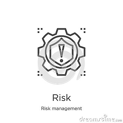 risk icon vector from risk management collection. Thin line risk outline icon vector illustration. Outline, thin line risk icon Vector Illustration