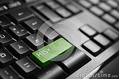 Risk , Keyboard button enter symbol Stock Photo