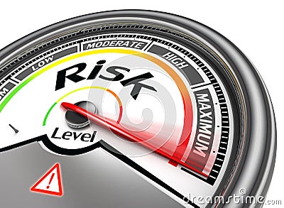 Risk level conceptual meter Stock Photo