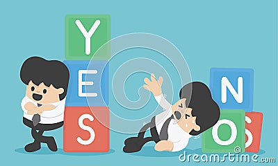 Risk management. Business concept cartoon illustration yes or no Vector Illustration