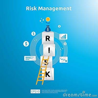 Risk Management and financial identifying. evaluating and challenge in business prevent protect. company performance analysis Vector Illustration