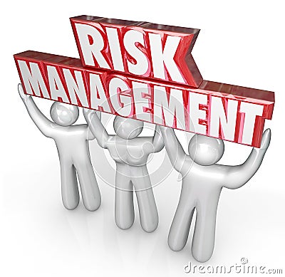 Risk Management People Team Lift Words Limit Liability Stock Photo