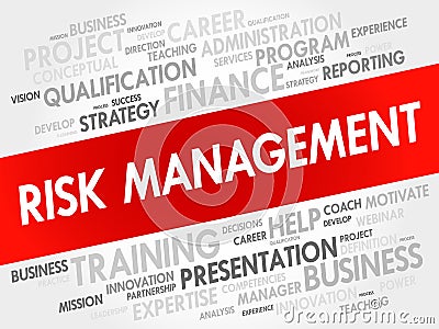 RISK Management word cloud collage Stock Photo