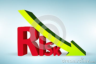 Risk reduction concept with graph Stock Photo